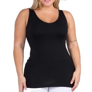 Plus Yelete Black V or U Neckline Reversible Seamless Tank